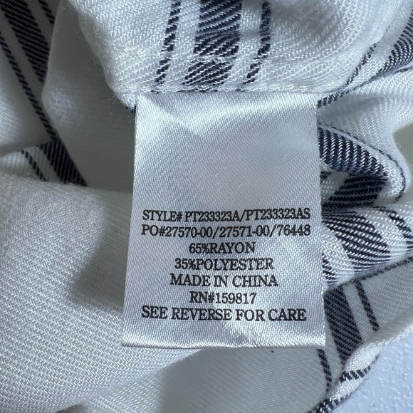 Altar'd state off white navy long sleeve button down shirt S - Picture 5 of 5